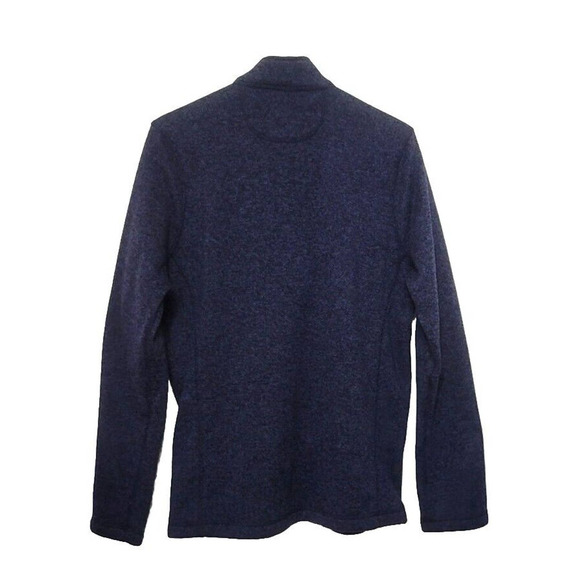 Woolrich 1/4 Zip Pullover Sweater Mens Size M Heathered Blue Fleece Knit - Picture 3 of 7